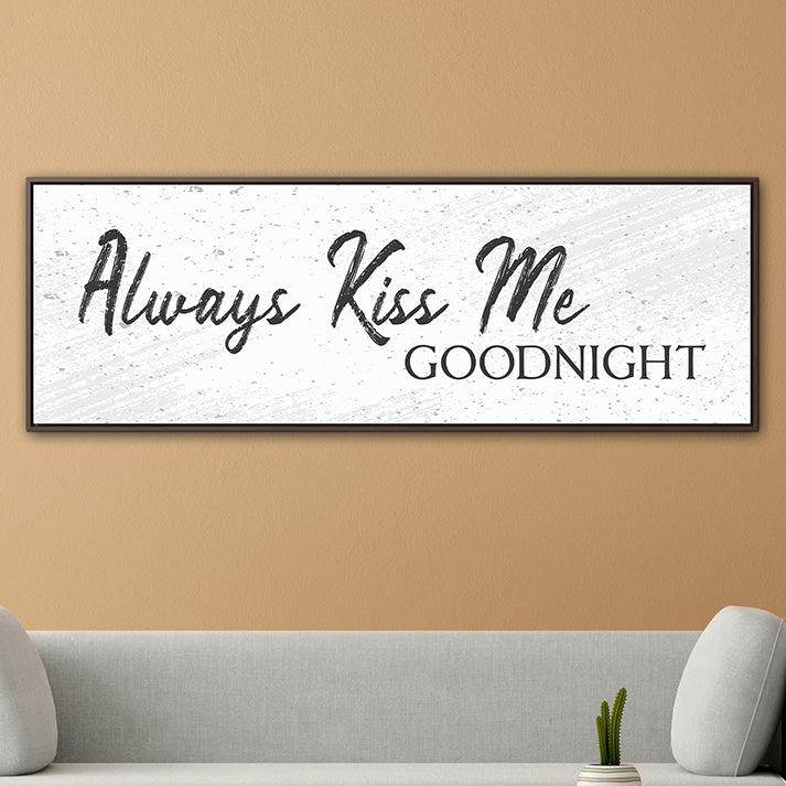 Personalized Goodnight Sign – Custom Romantic Bedroom Wall Art, Rustic Wood Vintage Style Sign, Over Bed Decor, Bedroom Quote Poster, Anniversary Gift