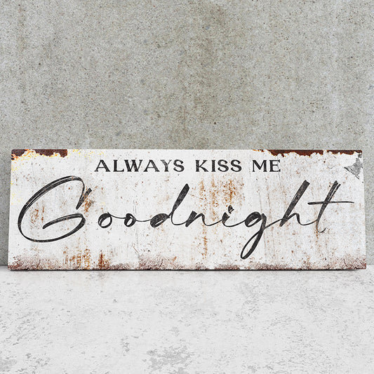Personalized Goodnight Wall Sign - Custom Inspirational Bedroom Quote, Premium Quality Love and Bedroom Wall Art for Couples and Home Decoration