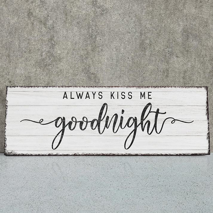 Personalized Goodnight Wall Sign – Rustic Wooden Sign, Vintage Style Home Décor for Couples, Motivational Bedroom Wall Art, Premium Quality Bedroom Decor, Custom Inspirational Bedroom Quote