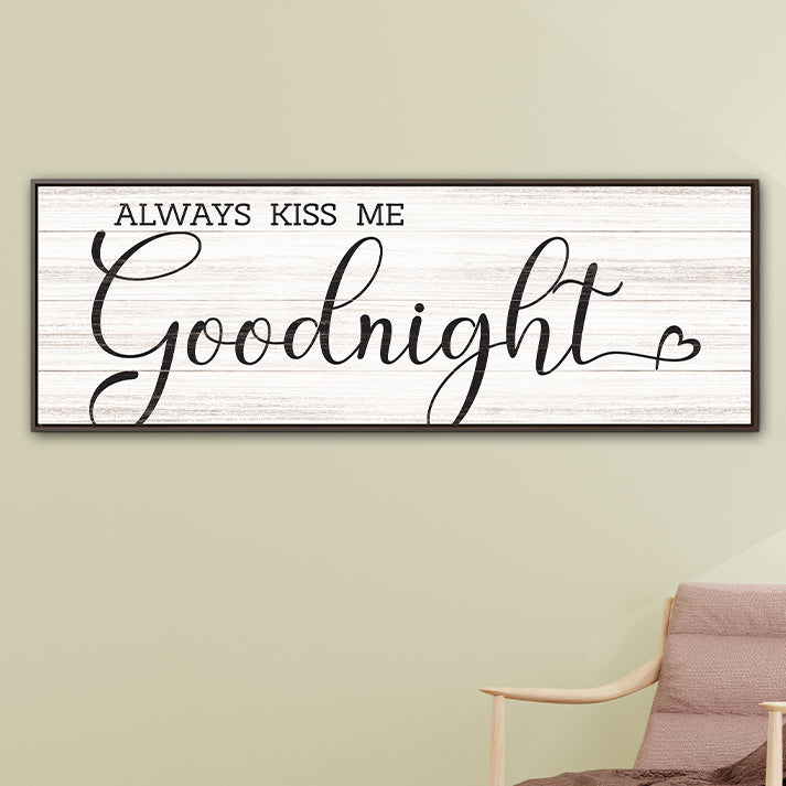 Custom Goodnight Sign - Personalized Love Quote Wall Art for Bedroom - Farmhouse Decor - New Home Gift & Bedroom Wall Decor