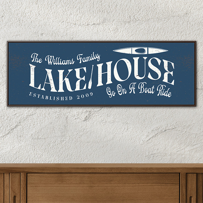 Personalized Custom Lake House Sign | Rustic Lake House Decor | Lake Life Sign for Cabin, Lodge, or Beach House | Outdoor Hanging Wooden Sign | Welcome Sign for Boat House, Bar, or Bedroom Decor