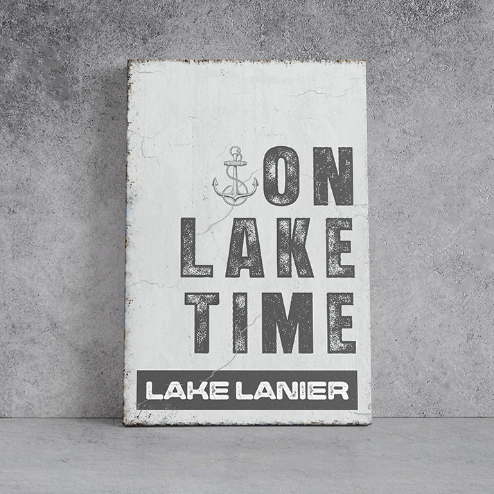 Vintage Lake House Sign - Nautical Lakehouse Wall Art, Framed Canvas, Coastal Mountain Print, Farmhouse Style, Personalized Gift, Vintage Landscape, Usable for Lakehouse and Home