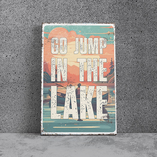 Personalized Lake House Decor Sign - Custom Rustic Sunset Accent Wall Art, Faux Vintage Wood Canvas Print, Modern Farmhouse Coastal Sign for Cabin, Lodge, or Beach House