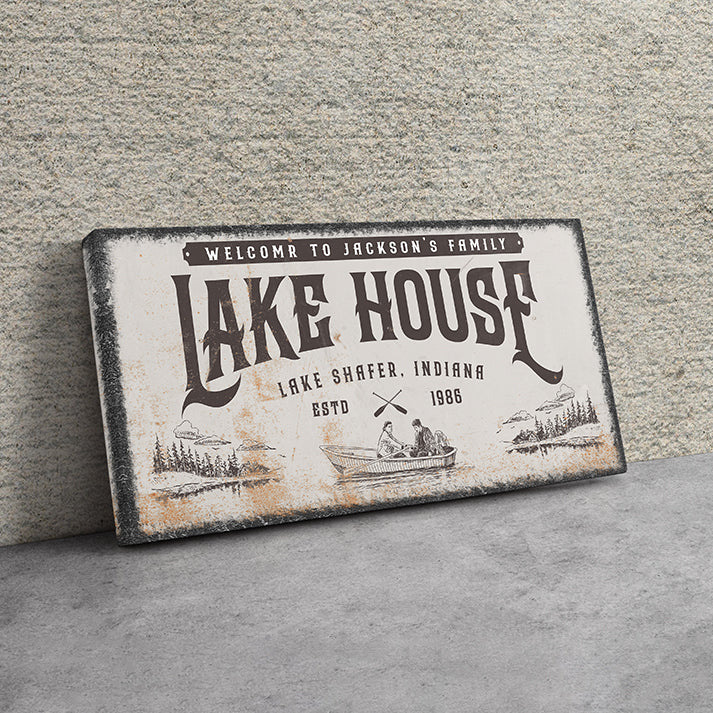 Personalized Lake House Sign - Custom Outdoor Welcome Sign, Family Name & Established Date Plaque, Cabin & Lodge Decor, Boat House & Beach House Gift