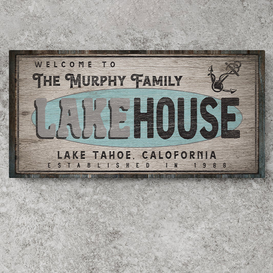 Personalized Lake House Sign - Rustic Fishing Signs, Cabin, Lodge & Outdoor Decor - Vintage & Custom Fish, Man Cave, and Cottage Wall Hangings - Gift for Fisherman, Home & Patio Décor