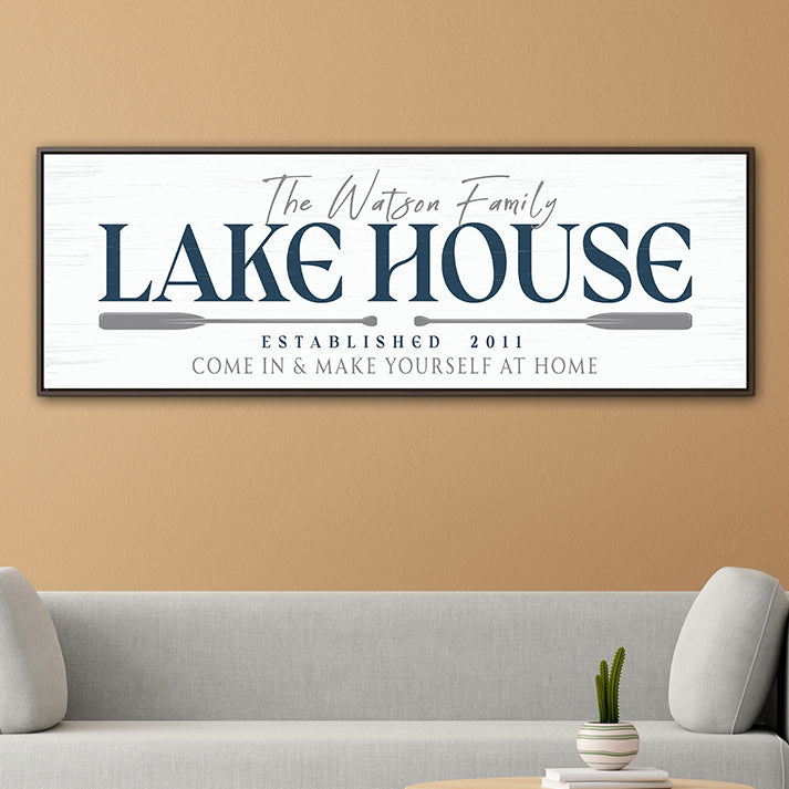 Custom Lake House Sign - Personalized Outdoor Metal or Wooden Sign with Name & Established Date - Welcome Sign for Lake House Decor, Cabin, Boating, Coastal & Farmhouse Wall Art - Unique Custom Gift