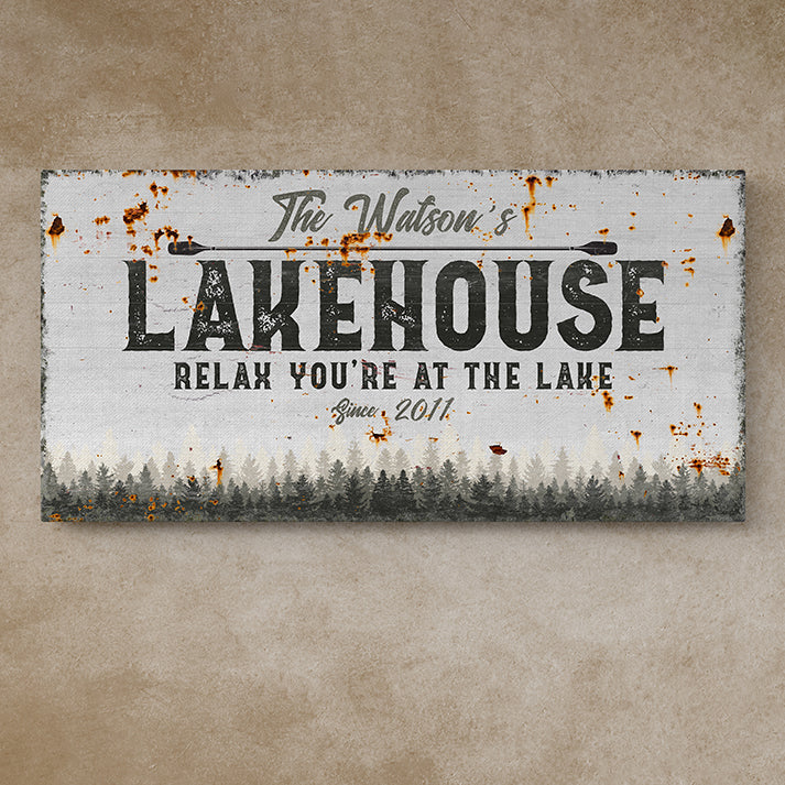 Personalized Lake House Sign | Custom Rustic Lake House Decor | Family Name Wall Art | Unique Lake House Gift | Cabin and Camping Wall Decor | Custom Lake Signs for Home, Porch, and Garage | Housewarming Gift