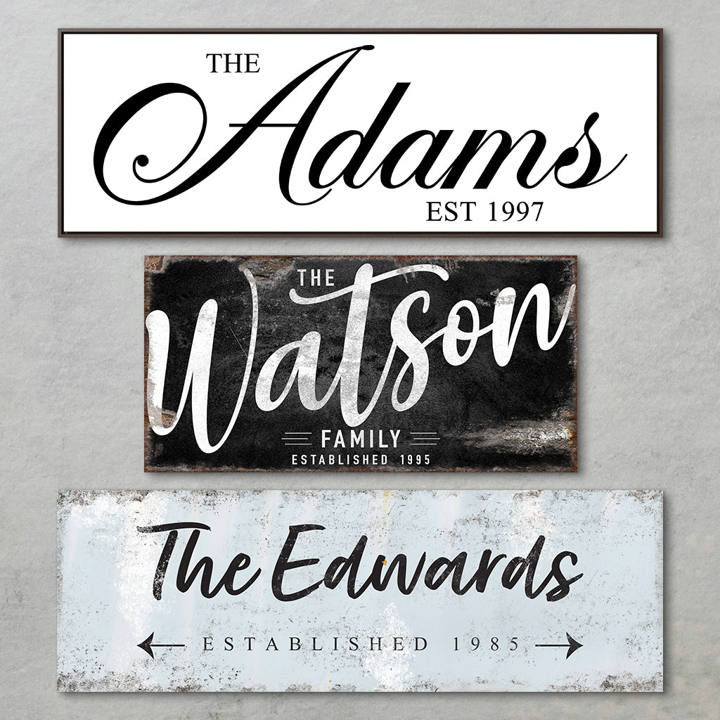 Family Name Est Signs