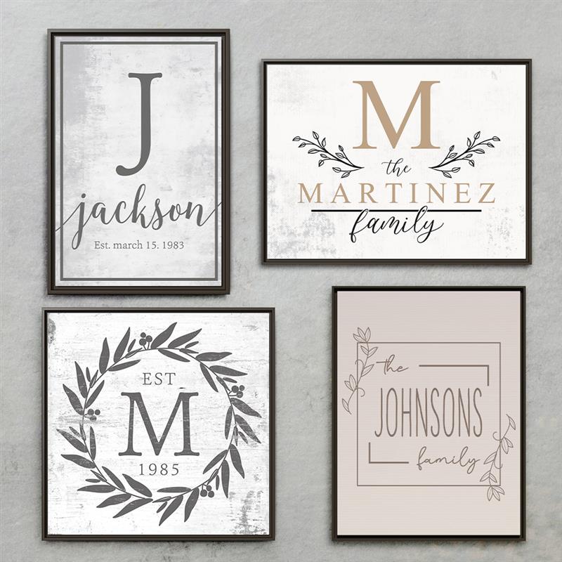 Monogram Family Last Name Sign