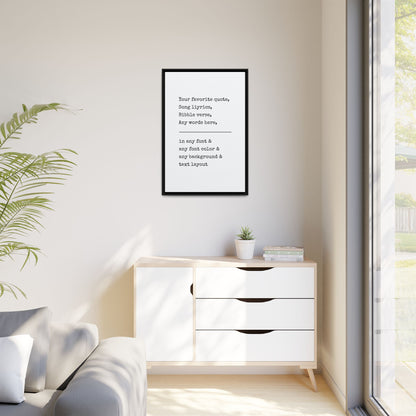 Custom Bedroom Quote Wall Art | Personalized Song Lyrics, Wedding Vows, or Bible Verse for Bedroom Wall | Valentine’s Day, Anniversary, or Wedding Gift for His or Her | Framed Calligraphy