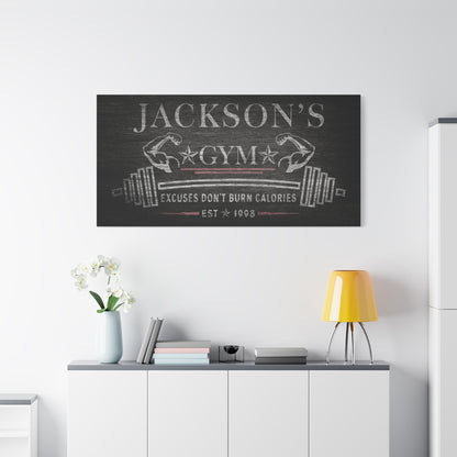 Custom Canvas Gym Sign | Personalized Workout Wall Art | Home Gym Décor | Gym Wall Décor | Custom Gym Sign Gift for Him | Unique Home Gym Wall Art