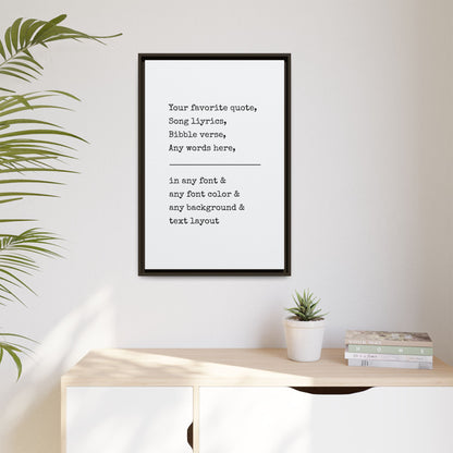 Custom Bedroom Quote Wall Art | Personalized Song Lyrics, Wedding Vows, or Bible Verse for Bedroom Wall | Valentine’s Day, Anniversary, or Wedding Gift for His or Her | Framed Calligraphy