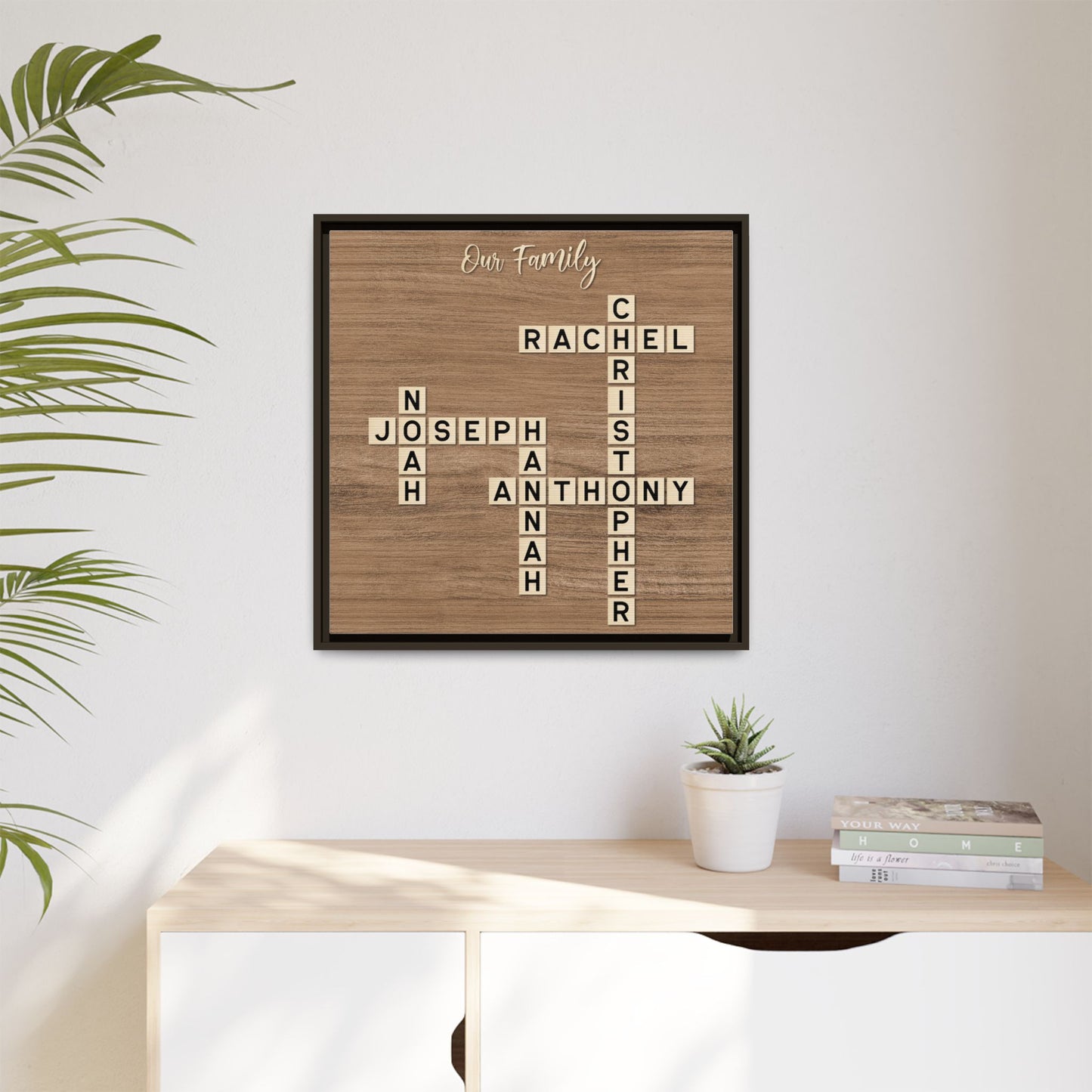Personalized Scrabble Family Name Sign - Custom Scrabble Family Name Wall Art - Crossword Puzzle Sign for Family Names