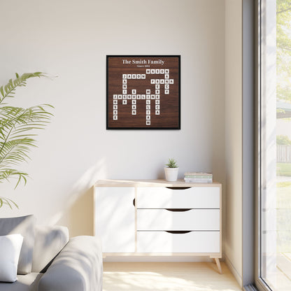 Personalised Scrabble Family Name Sign - Custom Family Tree Name Frame with Letter - Unique Scrabble Art Keepsake for Christmas, Weddings, Anniversaries & Family Gifts