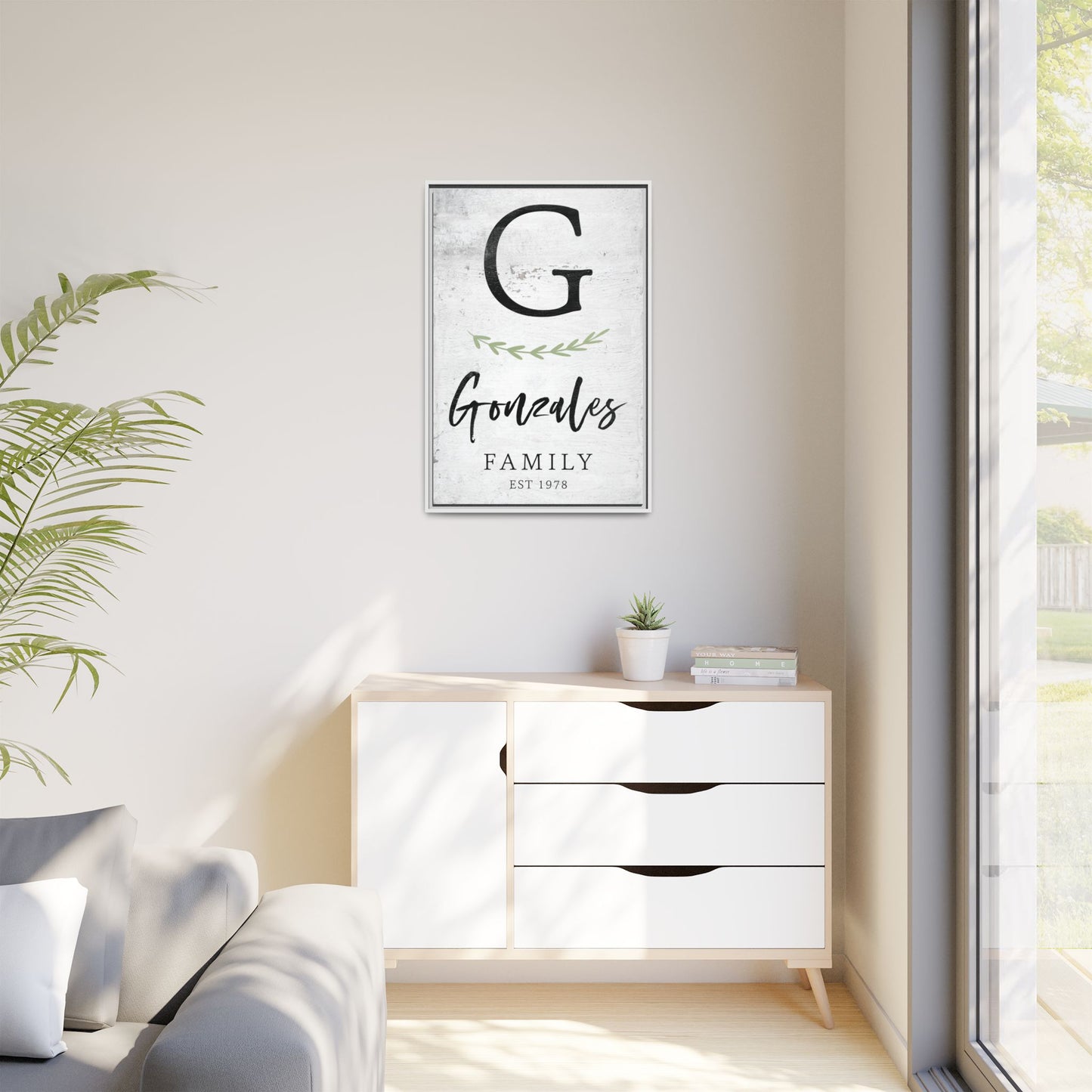 Personalized Monogram Family Last Name Sign - Custom Canvas Wall Decor for Living Room, Kids Room - Gifts for Him, Her, or Couples