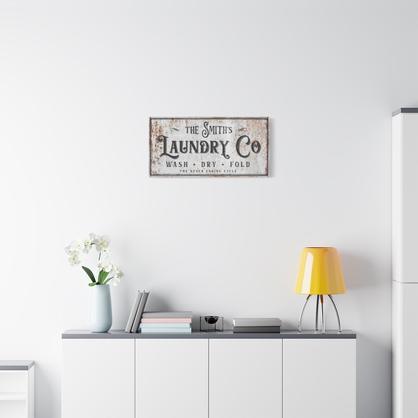 Personalized Laundry Room Signs - Custom Funny Laundry Prints, Vintage Farmhouse Quotes, Wash Dry Fold Repeat Wall Art, Laundry Stencils & Decals, Printable Home Decor