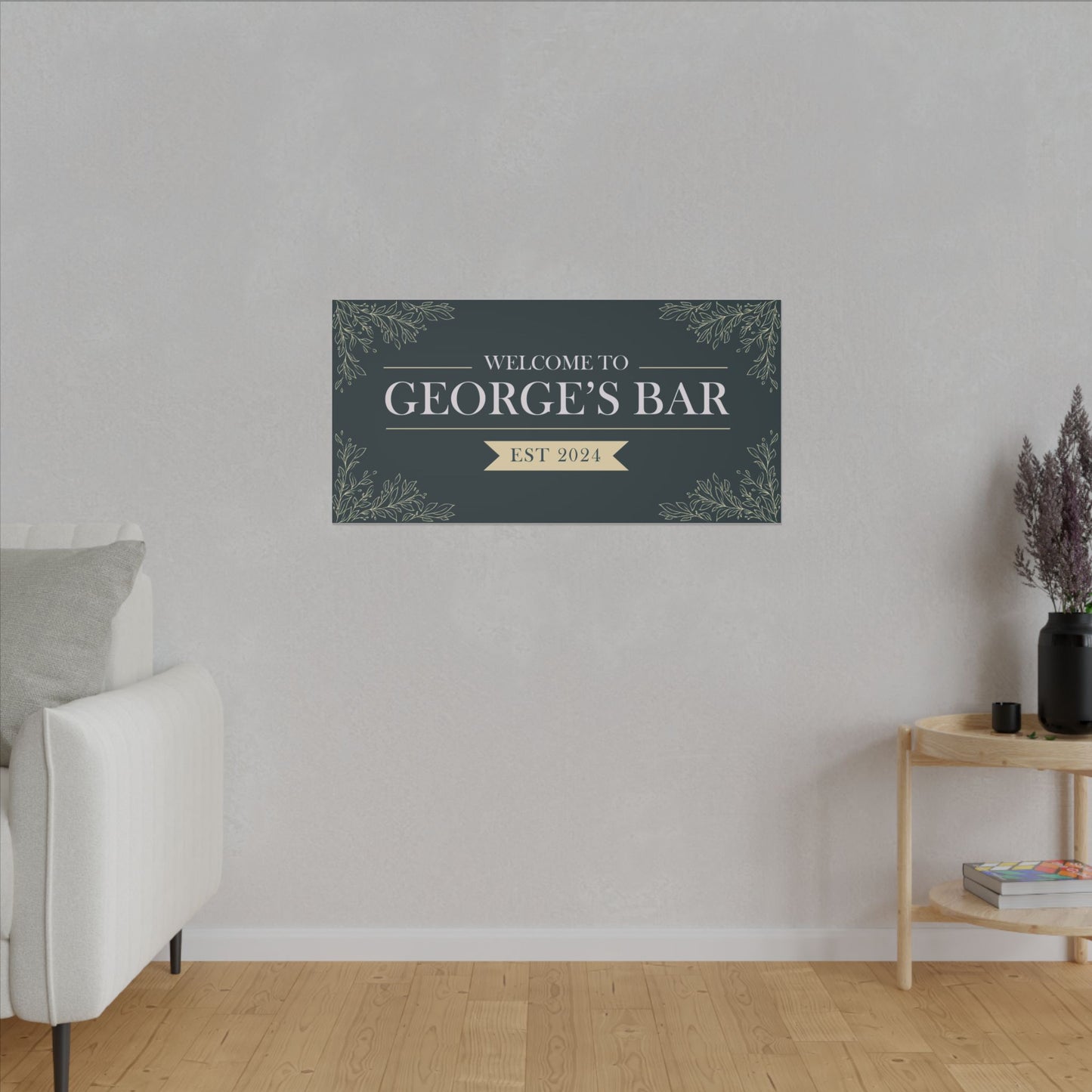 Custom Artwork Matte Canvas | Personalized Bar Essentials Gift Set | Eco-Friendly Canvas with Durable Radiata Pine Frame | Perfect Gift for Father’s Day, Birthdays, and Housewarmings | Add Custom Name for a Unique Touch