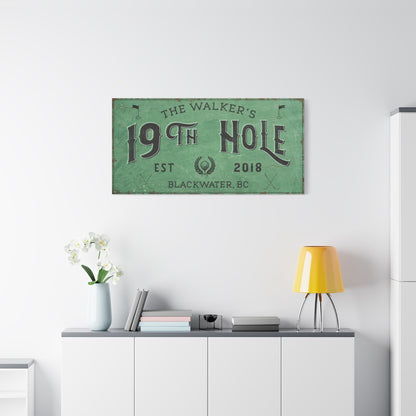 Personalized 19th Hole Signs - Custom Golf Wall Art and Decor for Home Bar, Man Cave, or Coastal Home - Best & Cool Golfer Gift for Him, Dad, or Golf Lover - Vintage Prints, and Masters Party Decorations