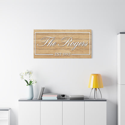 Personalized Family Last Name Sign - Custom Wooden Framed Family Last Name Sign - Family Established Sign for Wedding, Anniversary, Housewarming Gift