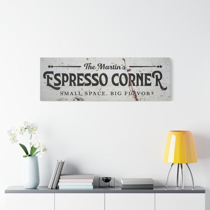 Custom Coffee Bar Sign - Personalized Rustic Espresso Corner Sign - Custom Kitchen Wall Art for Cozy Small Coffee Bar
