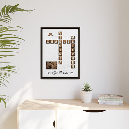 Personalized Family Name Sign Scrabble - Custom Family Name Scrabble Wall Art - Wooden Textured Family Keepsake Poster - Unique Home Décor & Gift