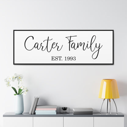 Family Last Name Canvas, Wedding Gift, Established Familiy Date Sign, Canvas Decor, Wall Decor