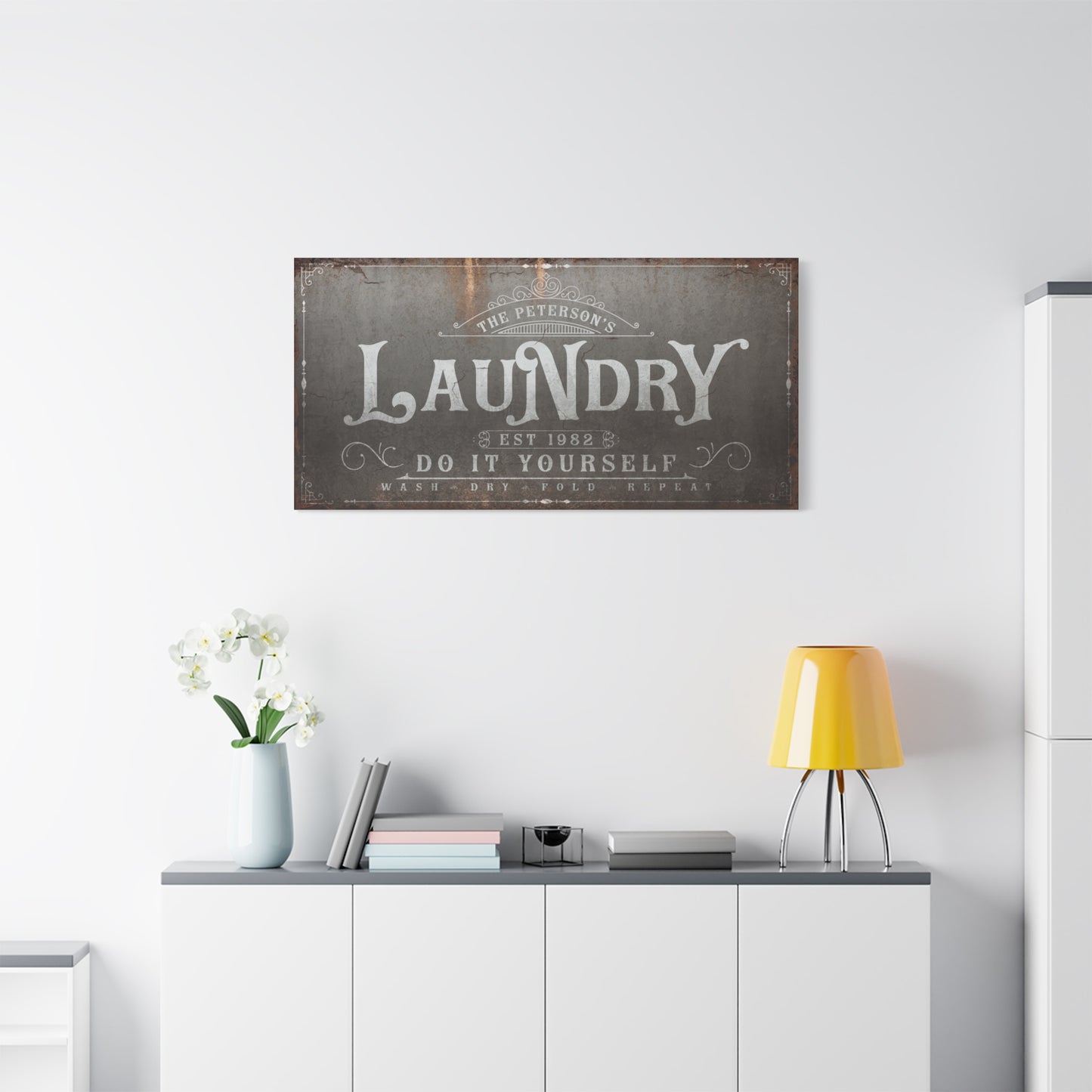 Custom Laundry Room Signs - Minimalist Printable Art, Wash Dry Fold Repeat Typography, Laundry Room Wall Art, Calming Laundry Care Prints, Wash Symbols & Instructions for Home Laundry Rooms