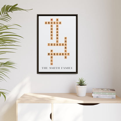 Personalised Family Scrabble Name Sign - Custom Crossword Name Signs for Weddings, Anniversaries, Valentine’s Day & Family Gifts