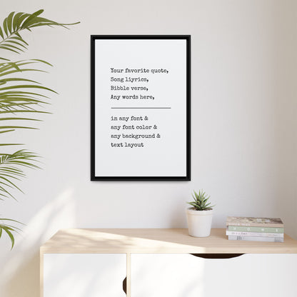 Custom Bedroom Quote Wall Art | Personalized Song Lyrics, Wedding Vows, or Bible Verse for Bedroom Wall | Valentine’s Day, Anniversary, or Wedding Gift for His or Her | Framed Calligraphy