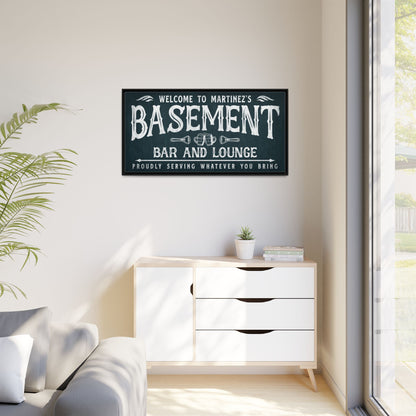 Personalized Basement Bar and Lounge Sign | Vintage Bar Sign | Home Pub & Man Cave Decor | Custom Hanging Bar Sign | Cocktail Menu & Wall Art