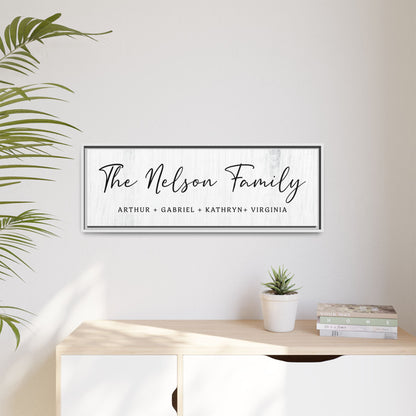 Custom Family Name Sign with Kids Names -Personalized Family Name Sign with Pinewood Frame - Last Name Wall Art for Anniversary or Wedding Gift