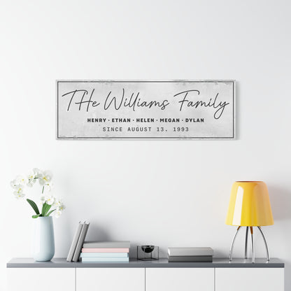 Personalized Family Name Sign with Kids' Names - Custom Wood Framed Last Name Wall Art for Farmhouse, Lake House, or Cabin Decor - Great Gift for Weddings, Anniversaries, Parents, or Grandparents