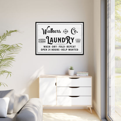 Personalized Laundry Room Sign - Modern Farmhouse Laundry Room Decor | Wash Dry Fold Repeat Wall Art | Custom Laundry Room Sign | Rustic Laundry Decor | Utility Room Prints & Funny Laundry Quotes | Home & Living Housewarming Gift