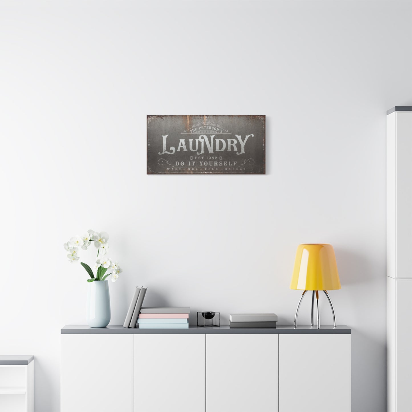 Custom Laundry Room Signs - Minimalist Printable Art, Wash Dry Fold Repeat Typography, Laundry Room Wall Art, Calming Laundry Care Prints, Wash Symbols & Instructions for Home Laundry Rooms