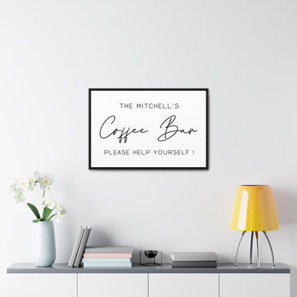 Personalized Coffee Bar Sign | Last Name Coffee Bar Wall Decor | Kitchen Wall Art for Coffee Enthusiasts | Customizable Coffee Shop Sign for Home or Office