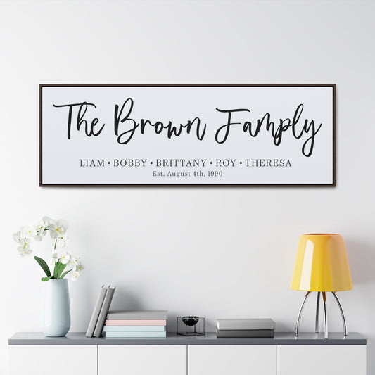 Personalized Family Name Sign with Established Date – Custom Last Name Canvas Decor, Rustic Farmhouse Wall Art, Perfect for Anniversaries and Gifts