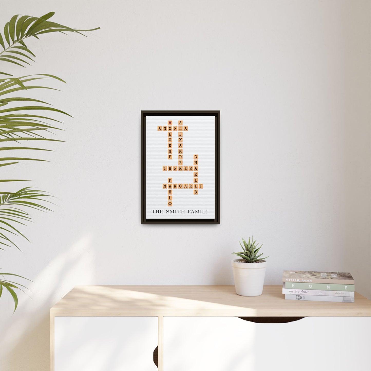 Personalised Family Scrabble Name Sign - Custom Crossword Name Signs for Weddings, Anniversaries, Valentine’s Day & Family Gifts