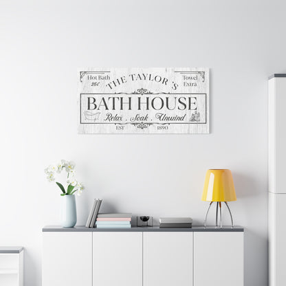 Custom Bath Sign for Bathroom Decor - Hot & Cold Bath Sign - Bathroom Phrase Wall Art, Farmhouse Bathroom Wall Hanging, Large Canvas Bathroom Wall Art, Aesthetic Wall Art for Modern Bath House