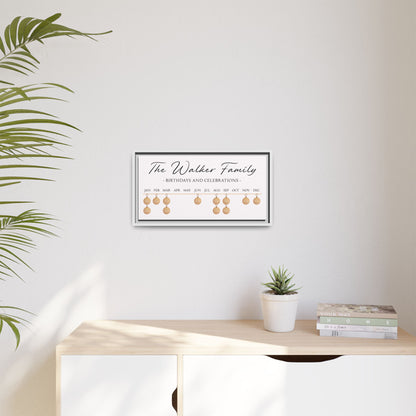 Personalized Family Name Sign with Kids Names | Custom Sign Boards for Family Birthdays and Celebrations | Kids Birthday Calendar Sign