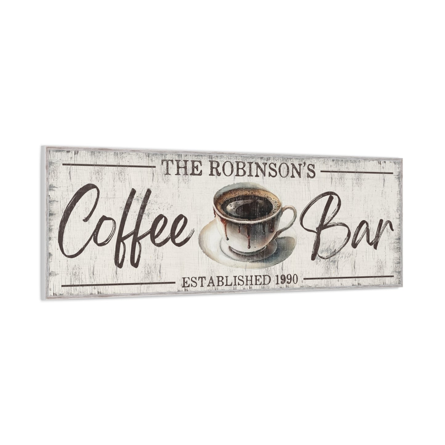 Personalized Coffee Bar Sign - Custom Family Name Coffee Co Sign, Farmhouse Kitchen Canvas Wall Art, Vintage Coffee Shop Decor, Custom Bar Sign, Coffee Lover Gift, Rustic Kitchen Coffee Decor, Coffee Bar Decor for Home