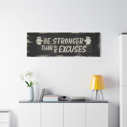 Motivational Gym Sign - Inspiring Wall Art for Home Gym Decor | Fitness Quote Canvas with Back Hanging, Soft Rubber Dots & Radiata Pine Frame | Motivational Gym Wall Decor for Home Gym Enthusiasts