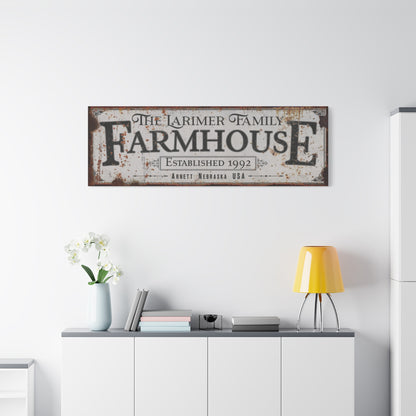 Custom Farmhouse Family Name Sign With Established Date- Modern Rustic Metal Wall Decor - Vintage Rust Aluminum Sign for Living Room, Entryway, or Kitchen