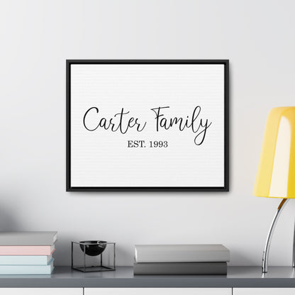 Family Last Name Canvas, Wedding Gift, Established Familiy Date Sign, Canvas Decor, Wall Decor