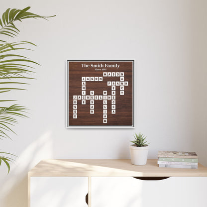 Personalised Scrabble Family Name Sign - Custom Family Tree Name Frame with Letter - Unique Scrabble Art Keepsake for Christmas, Weddings, Anniversaries & Family Gifts