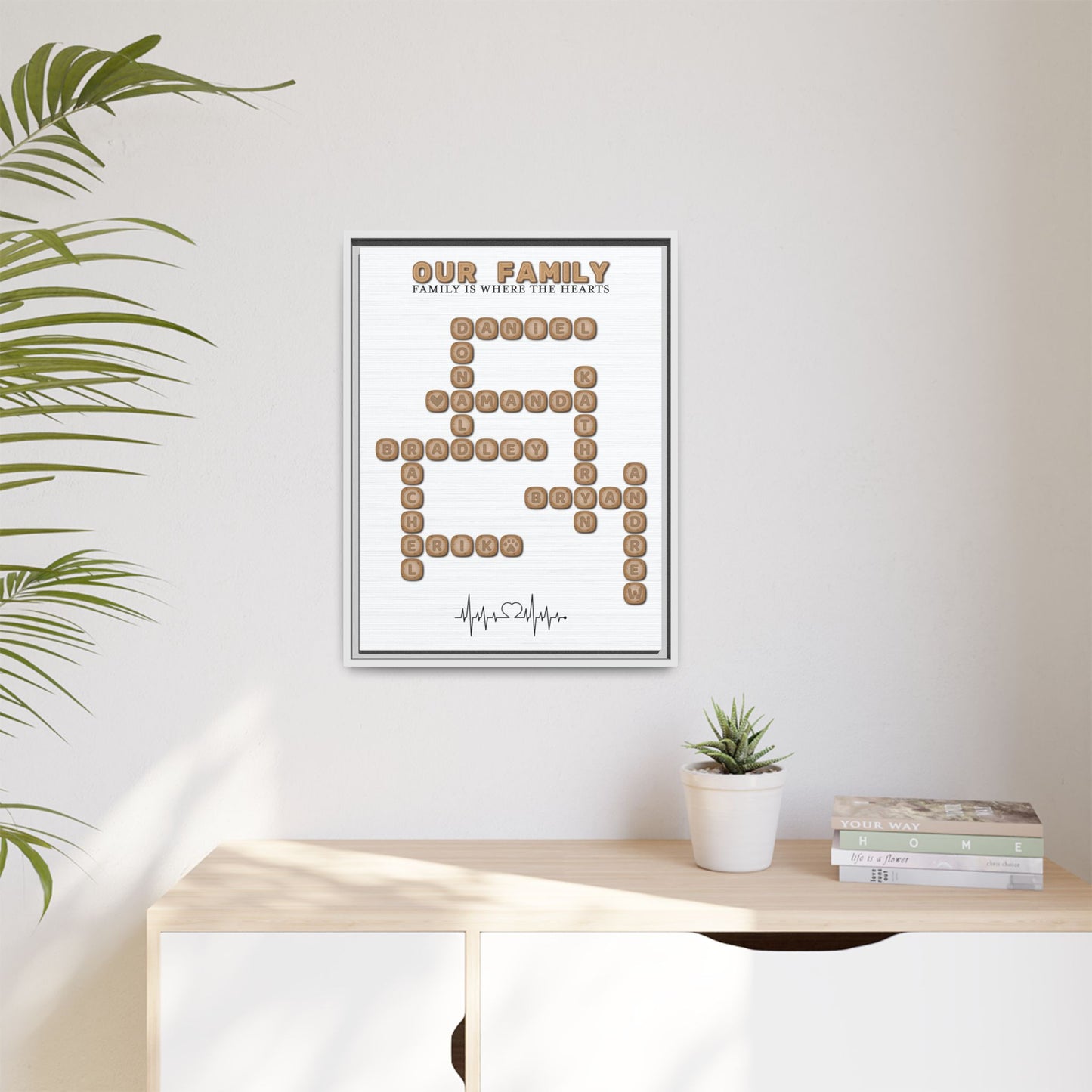 Personalized Family Name Signs Scrabble - Custom Wooden Family Name & Grandkids Crossword Sign - Scrabble Puzzle Sign - Home Décor & Grandparents Christmas Gift
