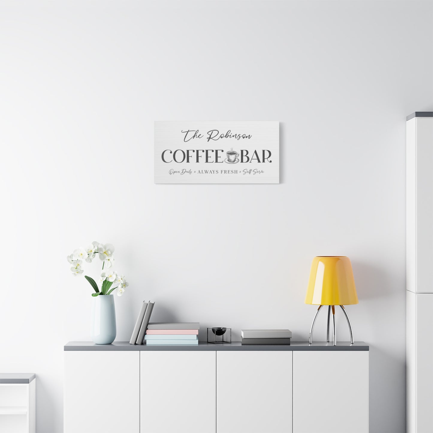 Personalized Coffee Bar Sign | Custom Coffee Signs for Kitchen Decor | Rustic Coffee Bar Canvas Wall Art | Unique Coffee Station Decoration