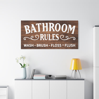 Custom Rustic Bathroom Rules Sign - Farmhouse Bathroom Decor, Wood Bathroom Sign, Country Rustic Sign, Wash Brush Flush, Lakehouse & Cottage Bathroom Signs, Bathroom Humor