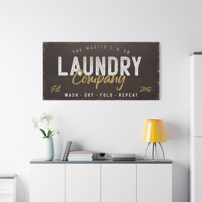 Customizable Laundry Room Sign - Personalized Unique Laundry Decor, Service Signs, Farmhouse Style Wall Art, Personalized Gift for Moms, Housewarming, and Home Decor, Wash, Dry, Fold, Repeat