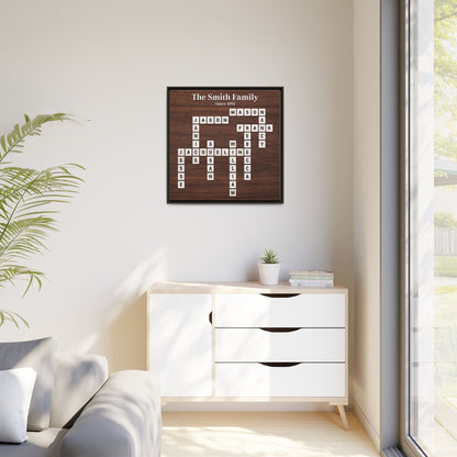 Personalised Scrabble Family Name Sign - Custom Family Tree Name Frame with Letter - Unique Scrabble Art Keepsake for Christmas, Weddings, Anniversaries & Family Gifts