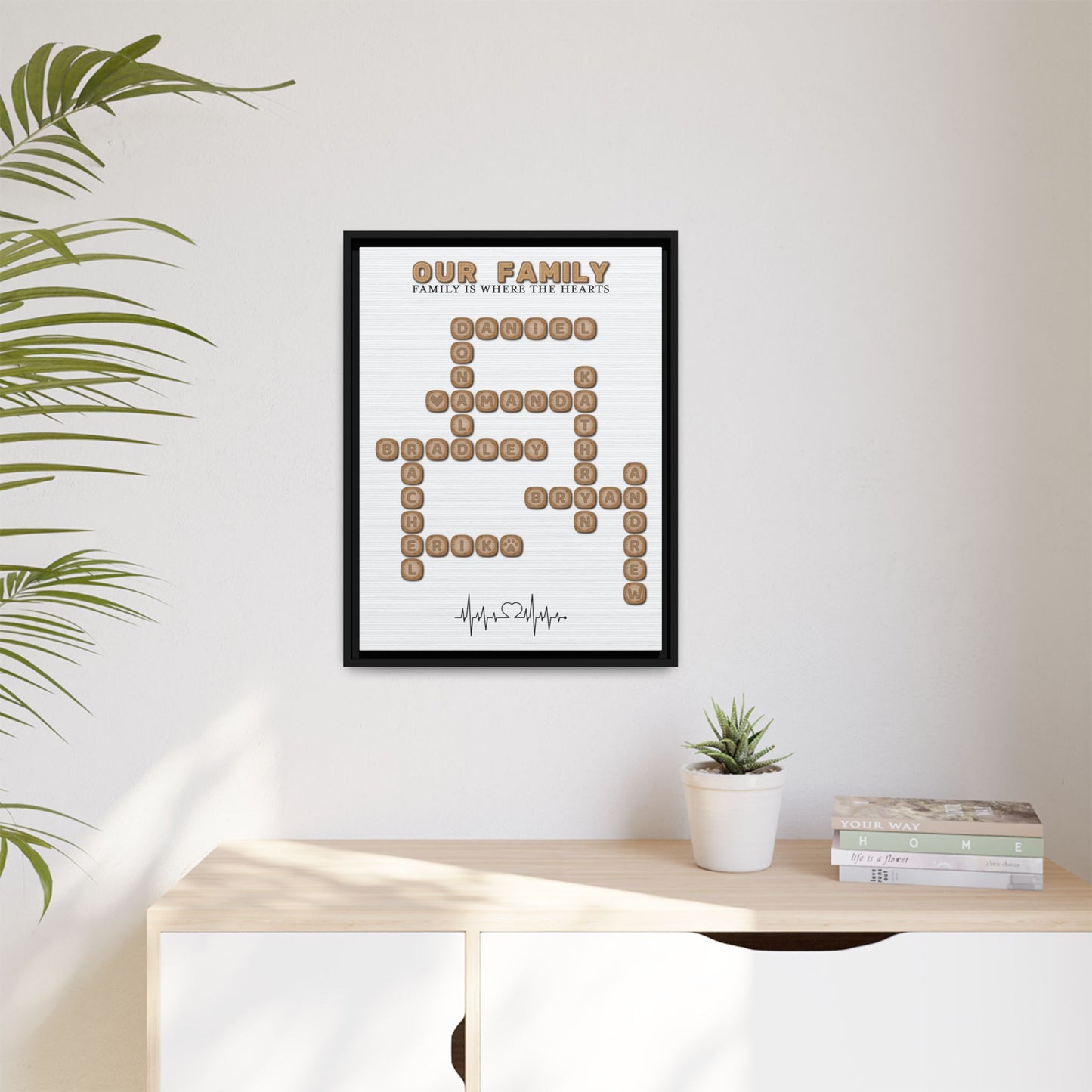 Personalized Family Name Signs Scrabble - Custom Wooden Family Name & Grandkids Crossword Sign - Scrabble Puzzle Sign - Home Décor & Grandparents Christmas Gift
